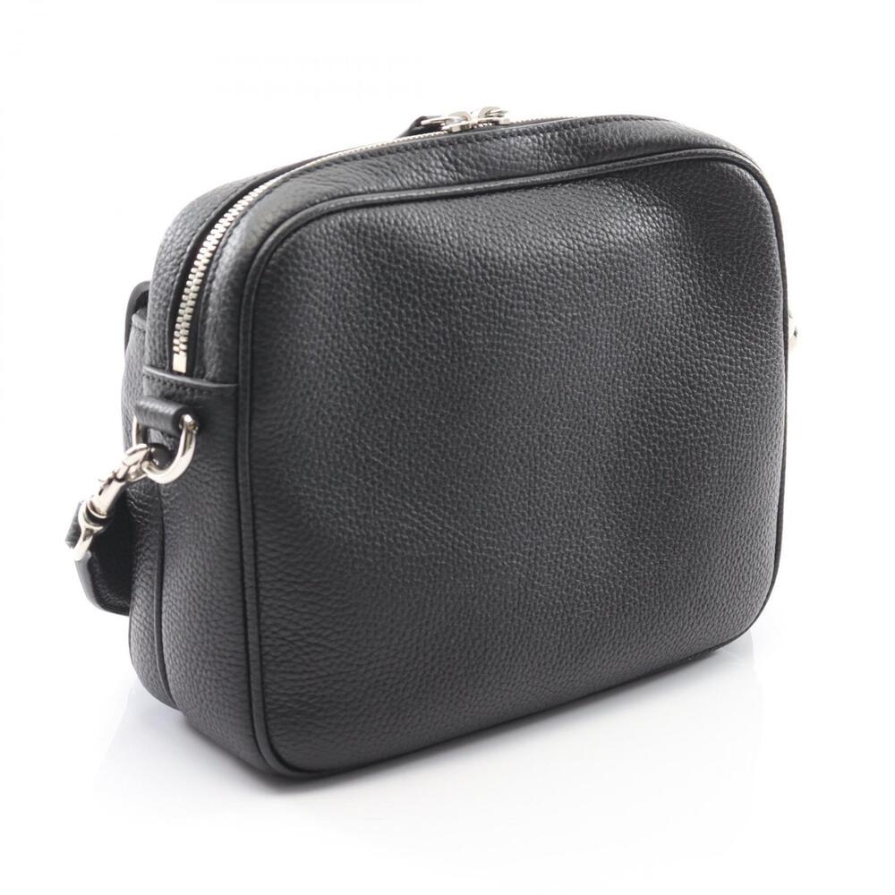 Gucci Web Stripe Shoulder Bag Leather Black